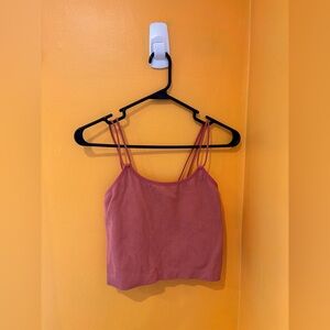 Colsie Ribbed Double-Strap Crop Tank Top - Sienna